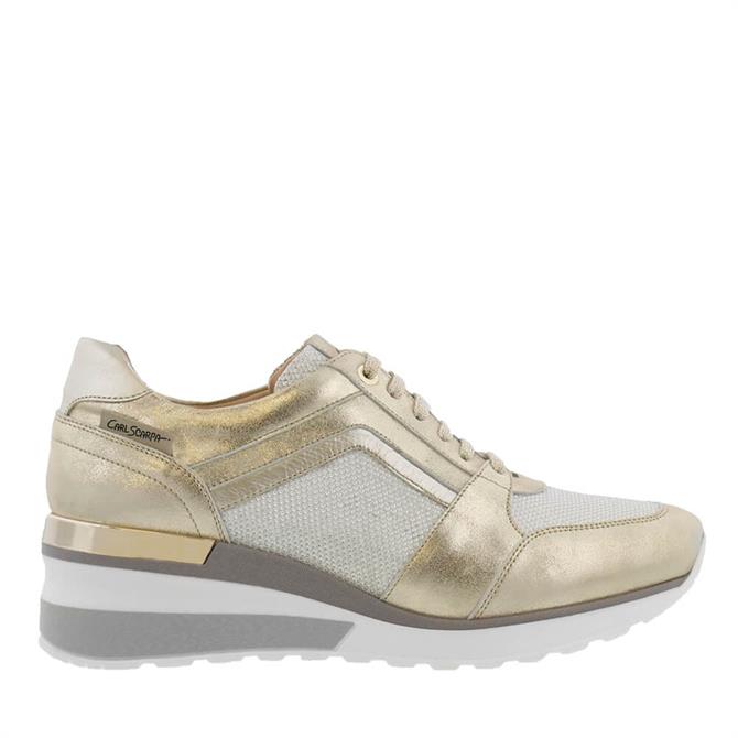 Carl Scarpa House Collection Carmenta Gold Wedge Trainers